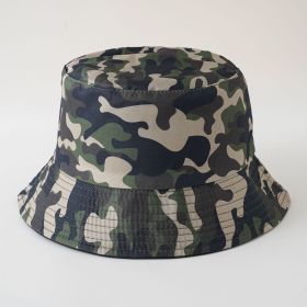 Double-sided fisherman hat new summer sun hat women's casual fashion trendy foldable camouflage pot hat (Color: Black)