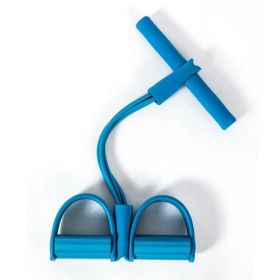 Pedal Puller Resistance Band For Fitness Sit-up Yoga Exercise (Color: Blue)