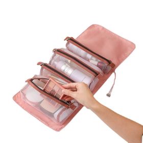 Detachable Cosmefic Bag, 4 IN 1 Removable Portable Toiletry Travel Hanging Makeup Bags Organizer ,Bathroom Bag for Shower (Color: Pink)