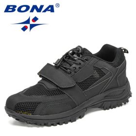 BONA 2022 New Designers Hiking Shoes Autumn Mountaineering Non-slip Footwear Men Trekking Sneakers Mansculino Walking Shoes (Color: Charcoal grey S gray, size: 8.5)