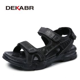 Men Shoes New Arrival Summer Men Sandals High Quality Beach Shoes Anti-slip Zapatos Hombre Fashion Casual Flip Flops (Color: Black, size: 8)