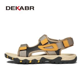 Sandals Men 2022 Trend Summer Outdoor Leisure Non-slip Luxury Top Fashion Beach Sandal High Quality Soft Sole Men Sandals (Color: Yellow, size: 11)