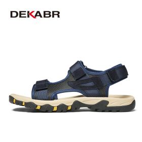 Sandals Men 2022 Trend Summer Outdoor Leisure Non-slip Luxury Top Fashion Beach Sandal High Quality Soft Sole Men Sandals (Color: Blue, size: 8)