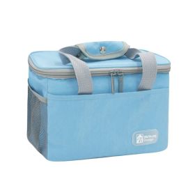 Lunch box bag lunch bento bag hand-held rice bag thickened aluminum foil waterproof ice bag insulation bag (Color: Blue)