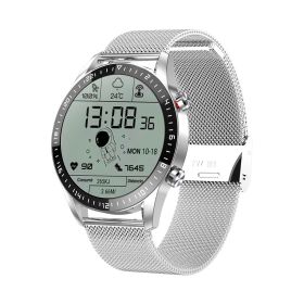 GT2 smart watch Bluetooth 1.32 inch call custom dial Heart rate Blood pressure Blood oxygen L13 (colour: Silver steel)