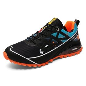 Men's Outdoor Off-road Running Shoes Air Cushion Mountaineering (Option: Bright Orange-46)